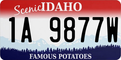 ID license plate 1A9877W