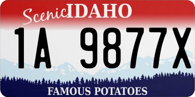 ID license plate 1A9877X