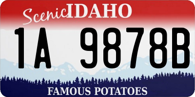 ID license plate 1A9878B
