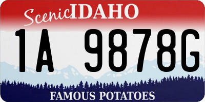 ID license plate 1A9878G