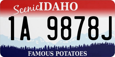 ID license plate 1A9878J
