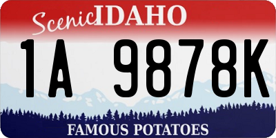 ID license plate 1A9878K