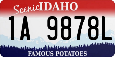 ID license plate 1A9878L