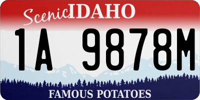 ID license plate 1A9878M