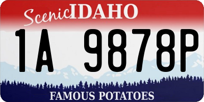 ID license plate 1A9878P