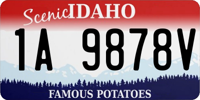 ID license plate 1A9878V