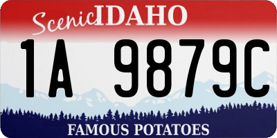 ID license plate 1A9879C
