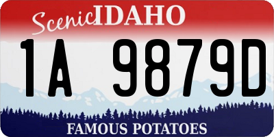 ID license plate 1A9879D