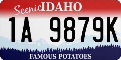 ID license plate 1A9879K