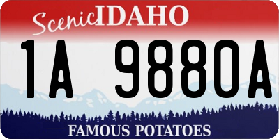 ID license plate 1A9880A