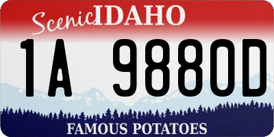 ID license plate 1A9880D