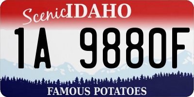 ID license plate 1A9880F