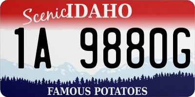 ID license plate 1A9880G
