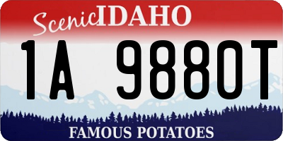 ID license plate 1A9880T