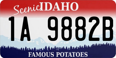 ID license plate 1A9882B