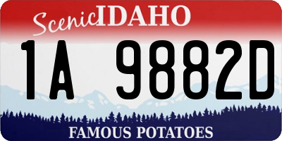 ID license plate 1A9882D