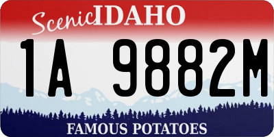 ID license plate 1A9882M