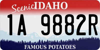 ID license plate 1A9882R