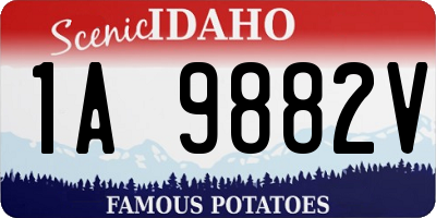 ID license plate 1A9882V