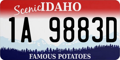 ID license plate 1A9883D