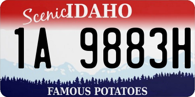 ID license plate 1A9883H