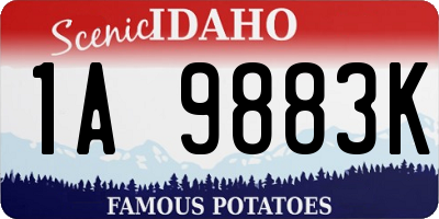 ID license plate 1A9883K