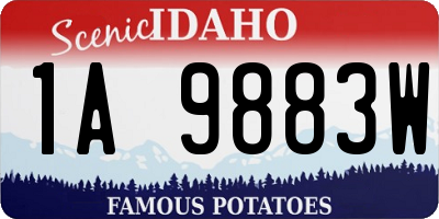 ID license plate 1A9883W