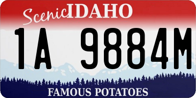 ID license plate 1A9884M