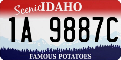 ID license plate 1A9887C