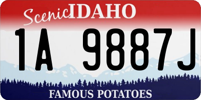 ID license plate 1A9887J
