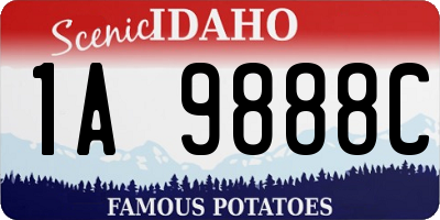 ID license plate 1A9888C