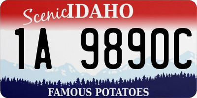 ID license plate 1A9890C