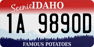 ID license plate 1A9890D