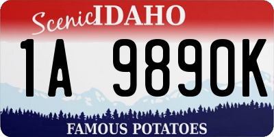 ID license plate 1A9890K
