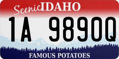 ID license plate 1A9890Q