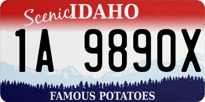 ID license plate 1A9890X