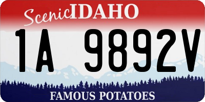ID license plate 1A9892V