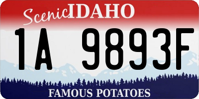 ID license plate 1A9893F