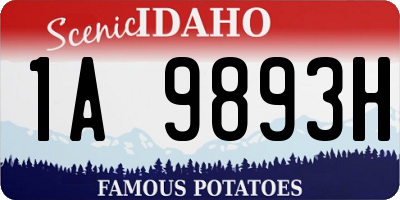 ID license plate 1A9893H