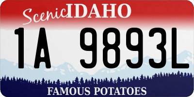 ID license plate 1A9893L