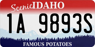 ID license plate 1A9893S