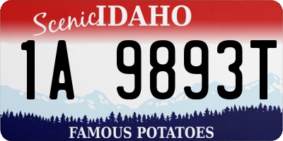 ID license plate 1A9893T