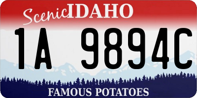 ID license plate 1A9894C