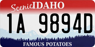 ID license plate 1A9894D