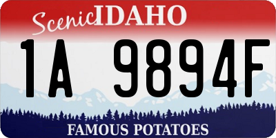 ID license plate 1A9894F