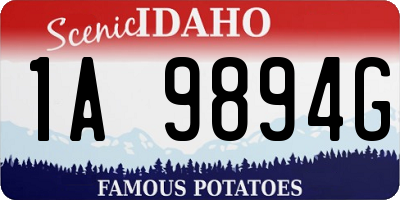 ID license plate 1A9894G