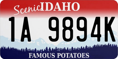 ID license plate 1A9894K
