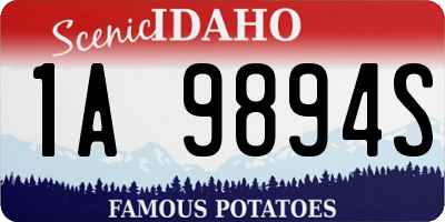 ID license plate 1A9894S