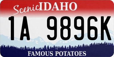 ID license plate 1A9896K