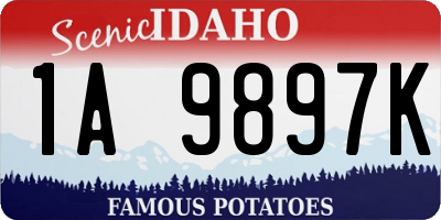ID license plate 1A9897K